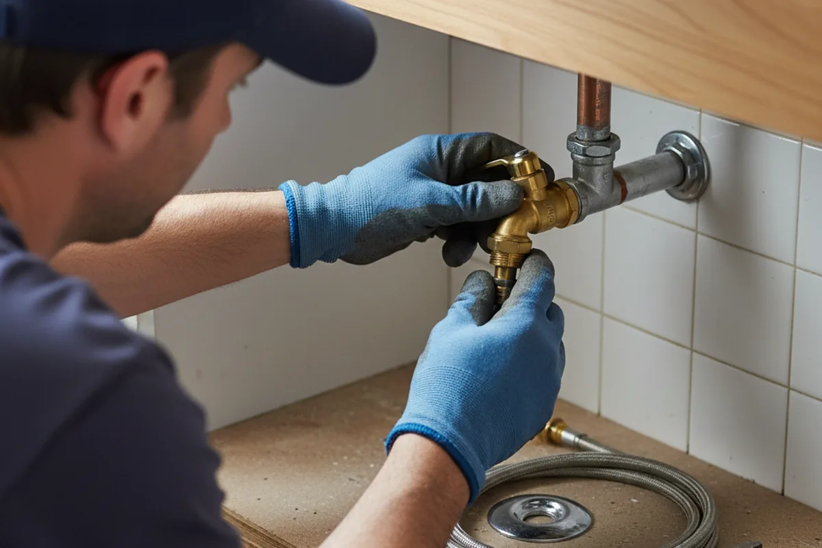 Shutoff valve and fitting work during Faucet and Fixture Repair in Kosciusko
